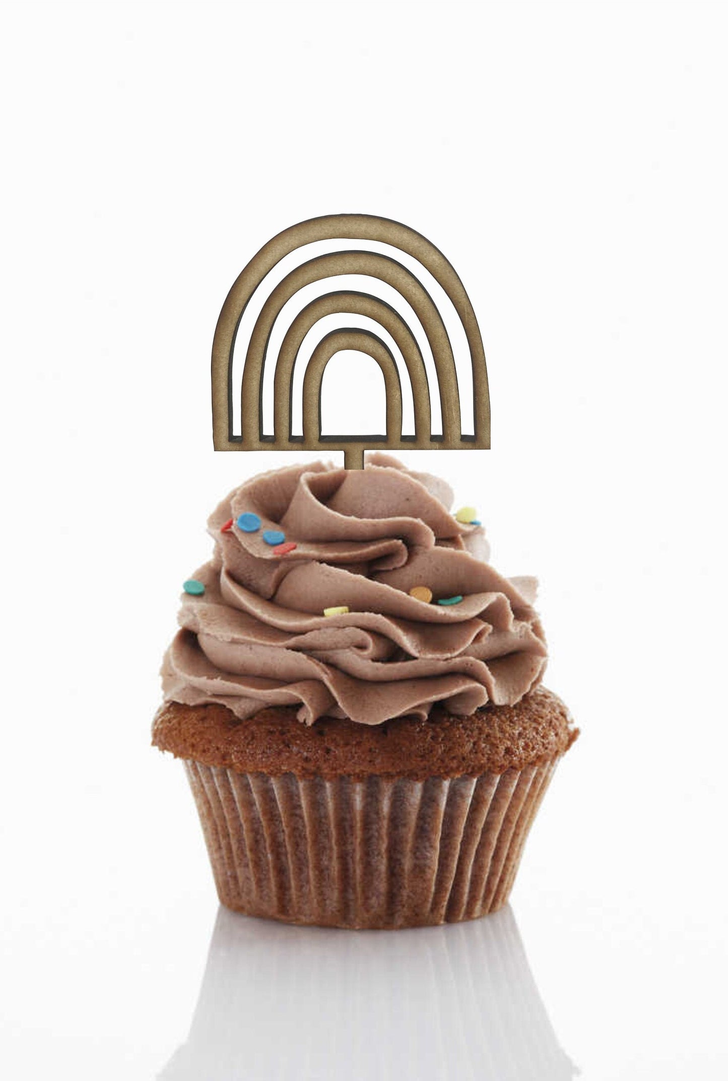 Wooden or Acrylic Rainbow Cupcake Toppers