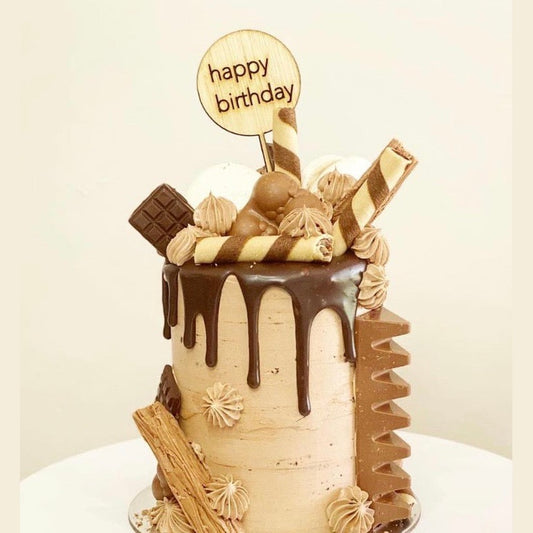 Wooden Cake Topper - Happy Birthday  image 0