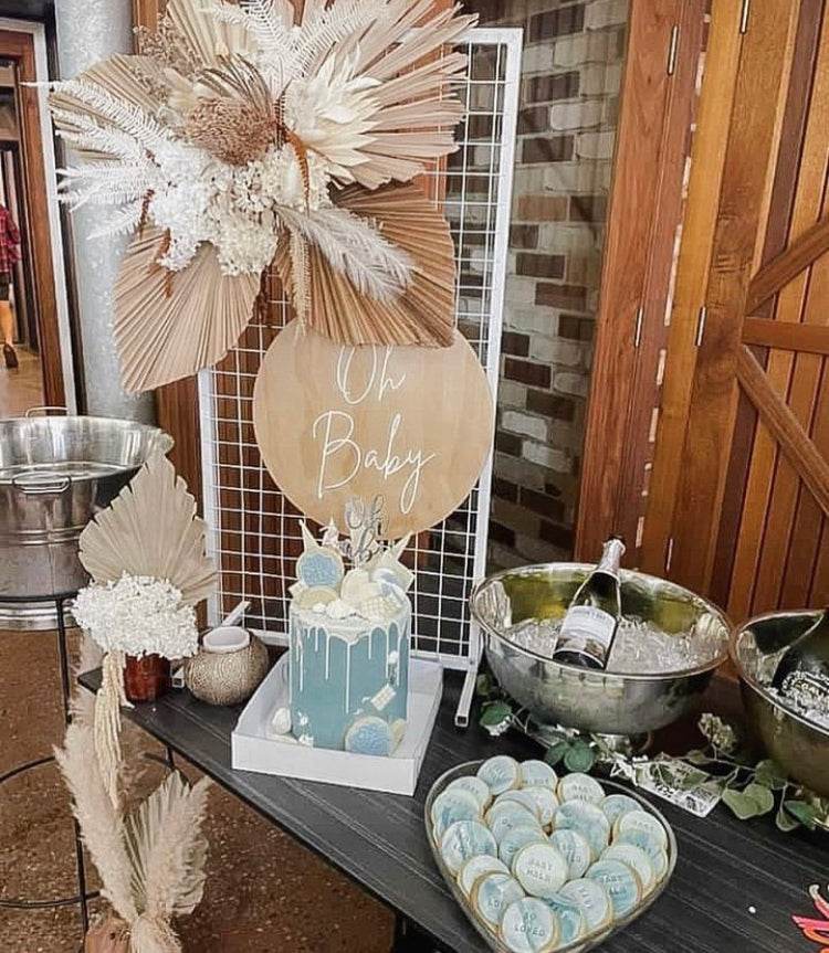 ‘Oh Baby’ Round Wooden Sign  image 1
