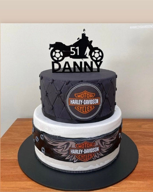 Personalised Motorbike with Number Acrylic Cake Topper