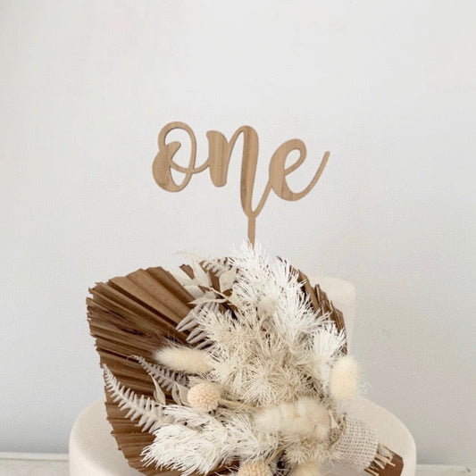 Number One Wooden Cake Topper image 0