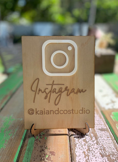 Social Media Wooden Sign-Customised