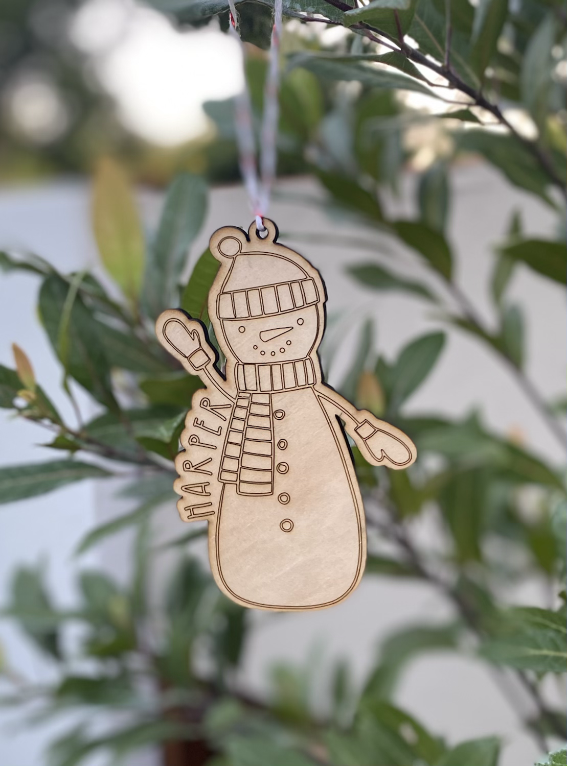 Personalised Wooden Christmas Tree Decoration image 1