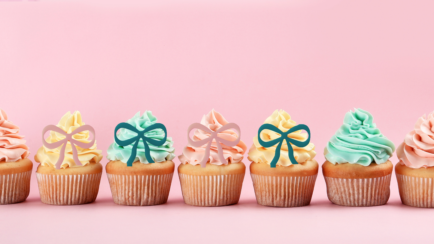 Acrylic Bow Cupcake Topper/Charms image 2