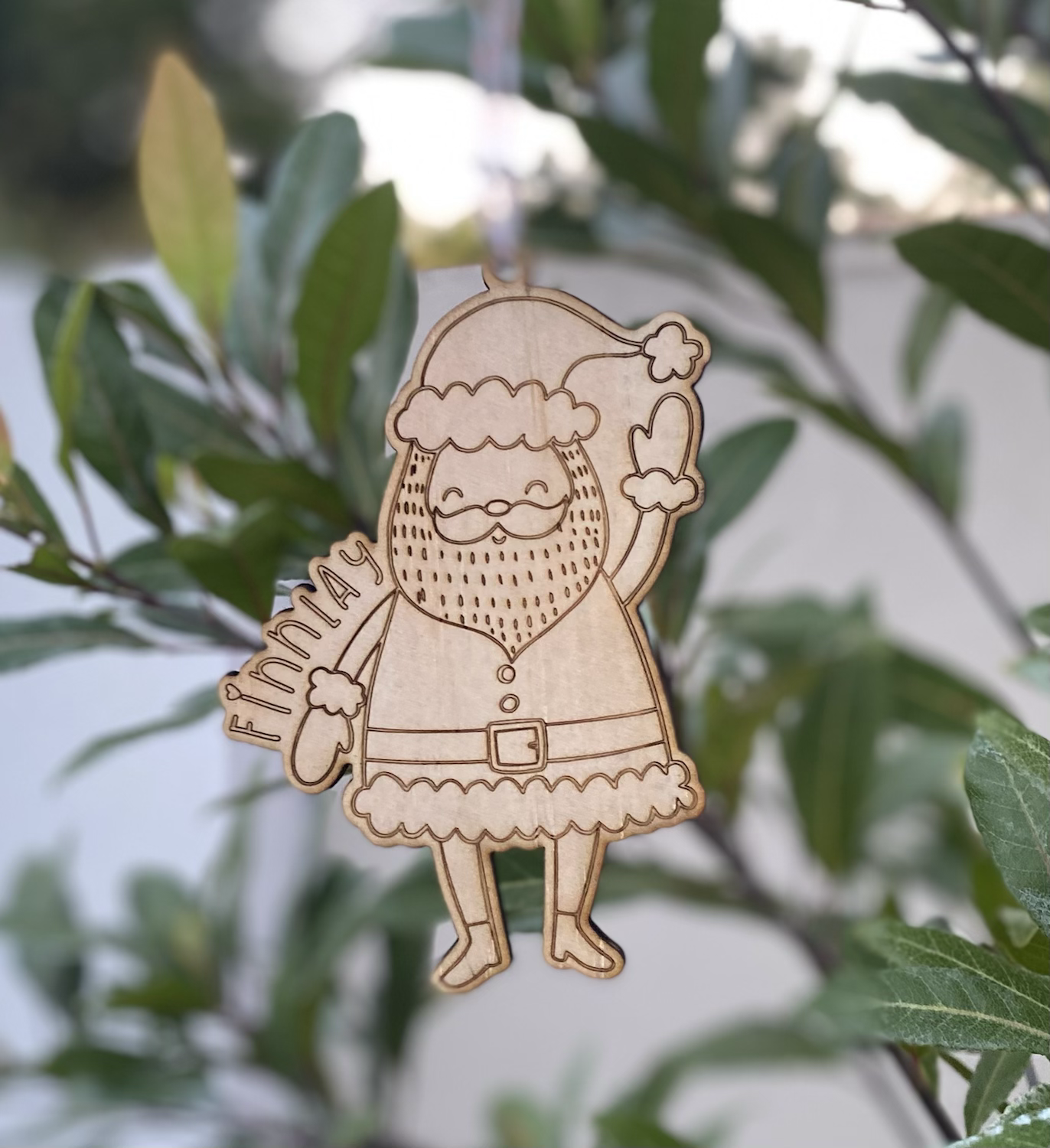 Personalised Wooden Christmas Tree Decoration image 2