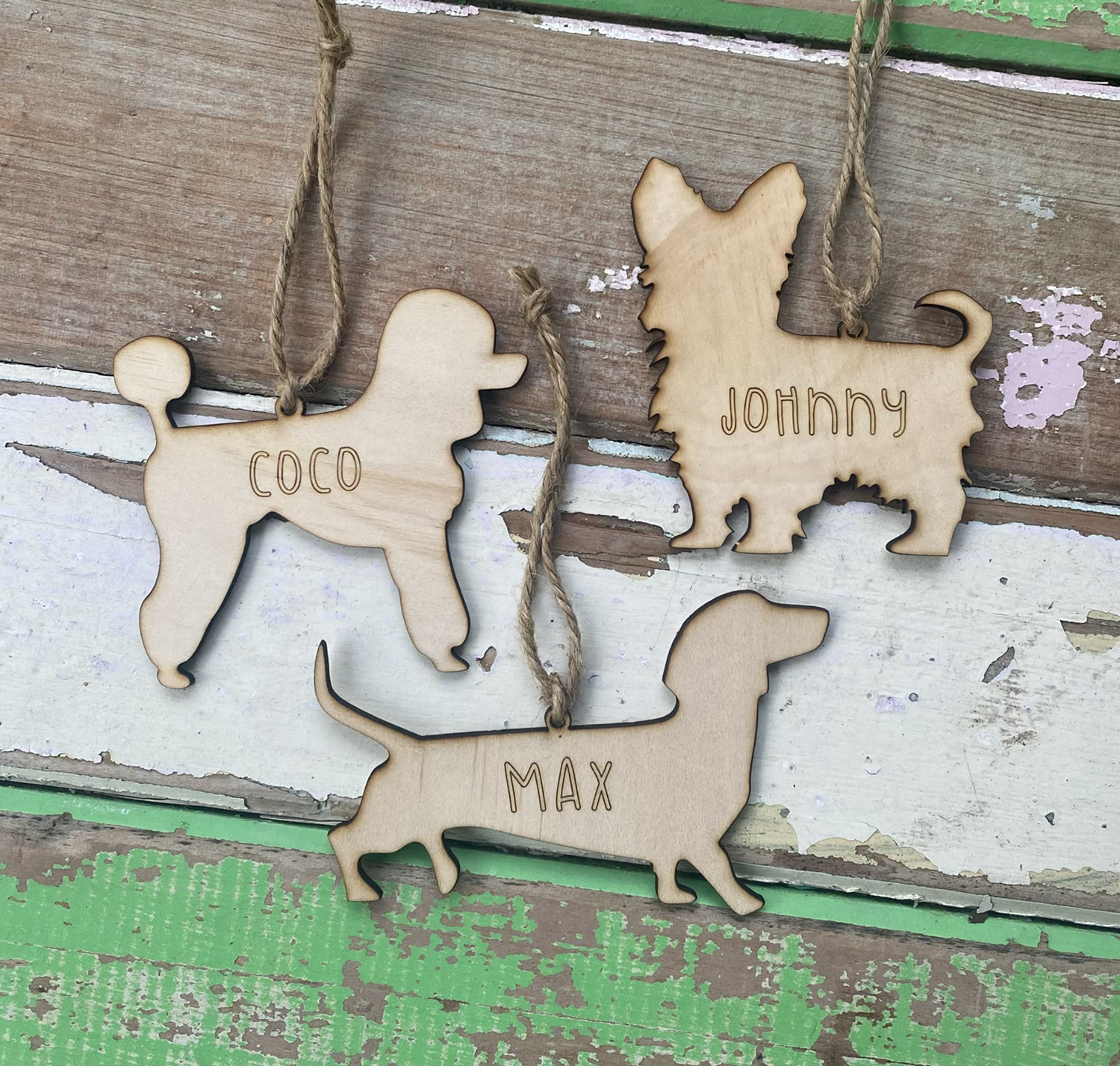 Personalised Wooden Dog Breed Ornament  image 0