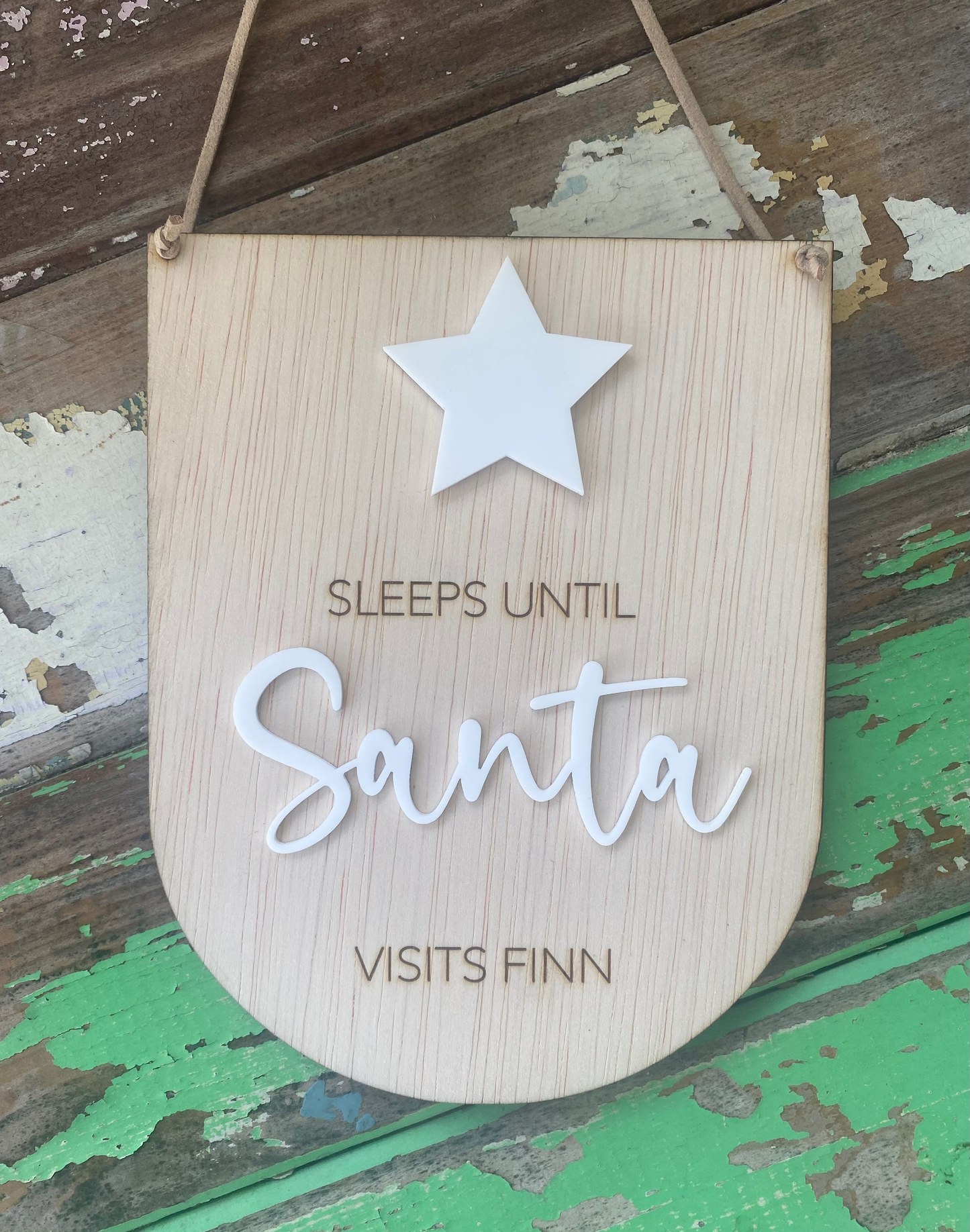 Personalised Sleeps Until Christmas Wooden Sign/Advent Calendar image 0