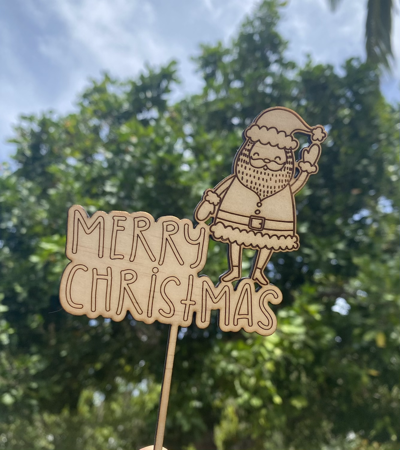 Merry Christmas Wooden Cake Topper image 2