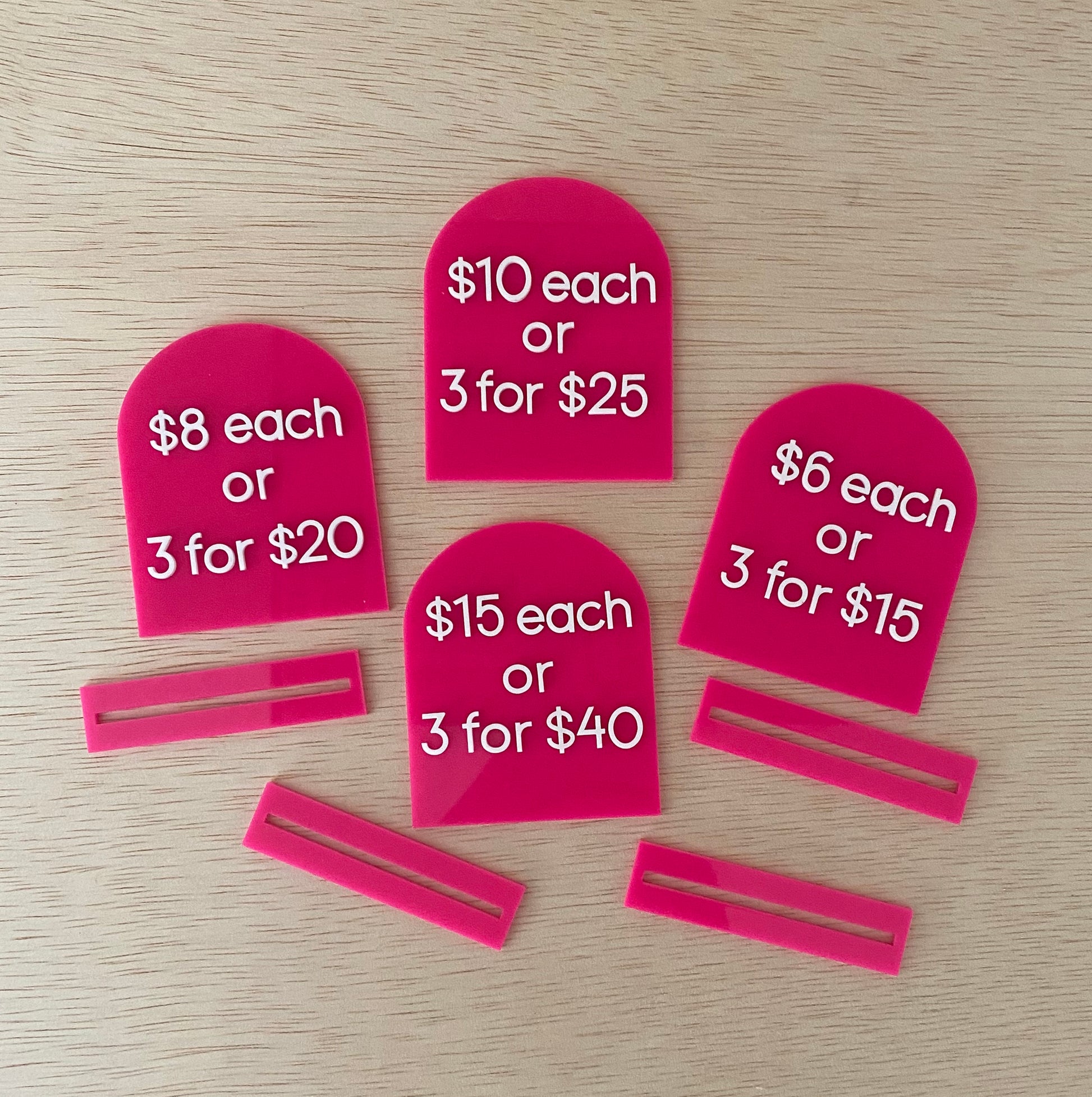 Acrylic price tag shapes with stand image 2