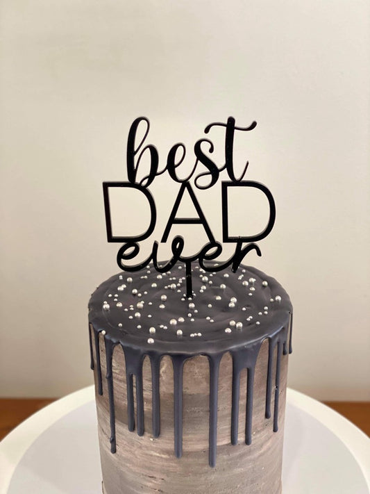‘Best Dad Ever’ Acrylic Cake Topper image 0