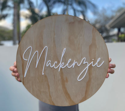 Personalised Wooden with Acrylic Wording Sign