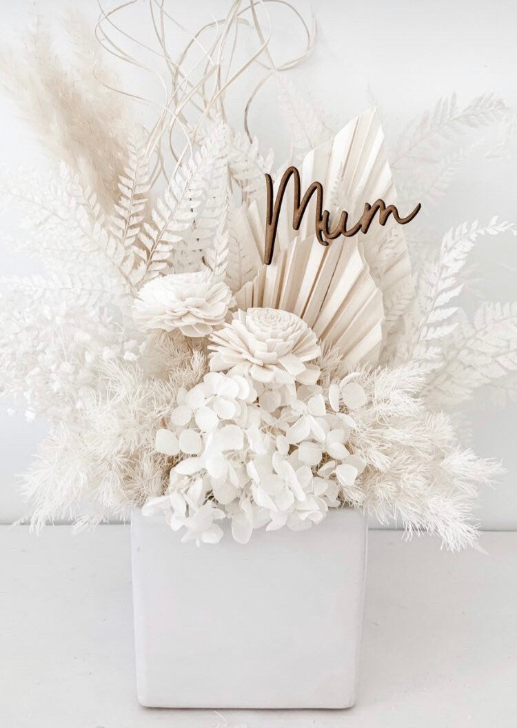 Wooden Dried Flower Stake-Mum