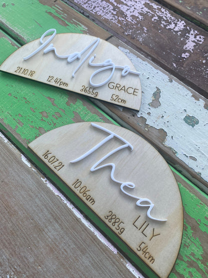 Wooden Birth Announcement Plaque | Wooden Sign | Photo Prop | New Baby | Nursery Decor