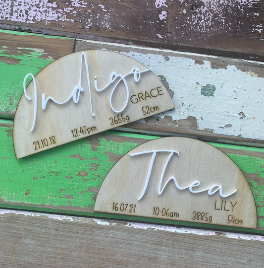 Wooden Birth Announcement Plaque | Wooden Sign | Photo Prop | New Baby | Nursery Decor