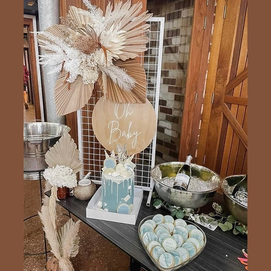 Oh Baby Round Wooden Sign/Party Display/Photo Shoot