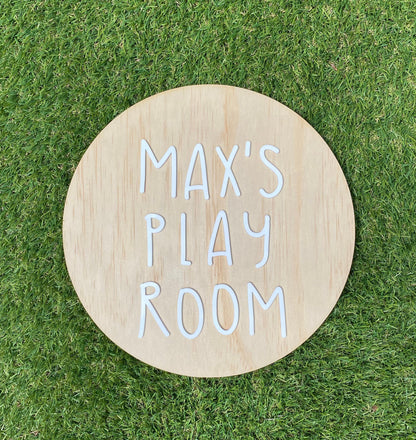 Personalised Play Room Wooden Sign