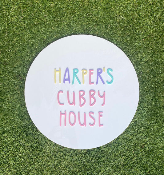 Personalised Pastel Wooden & Acrylic Sign