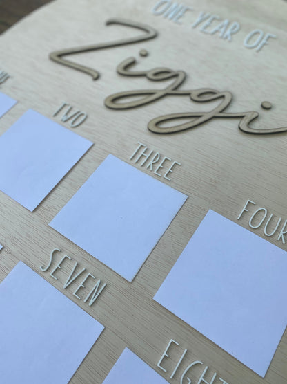 Personalised Wooden Arch Shaped Milestone Photo Board / Birthday Board / Photo Display