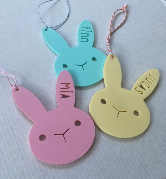 Personalised Acrylic Bunny/Easter Gift Tag