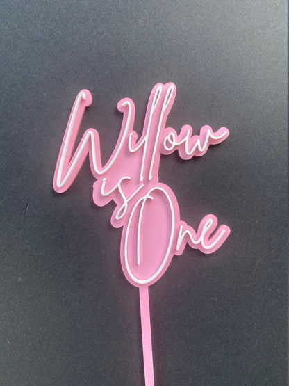 Personalised is one Birthday Double Acrylic Cake Topper