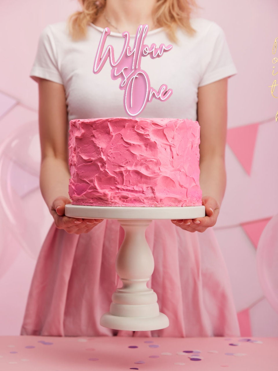 Personalised is one Birthday Double Acrylic Cake Topper
