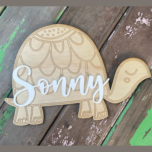 Personalised Wooden & Acrylic Turtle or Butterfly Wall Decor
