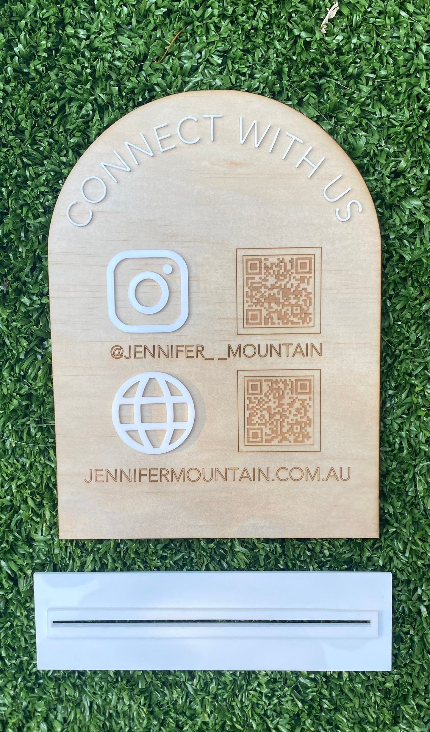 Wooden Arch Custom Double QR Code Sign/Market Display
