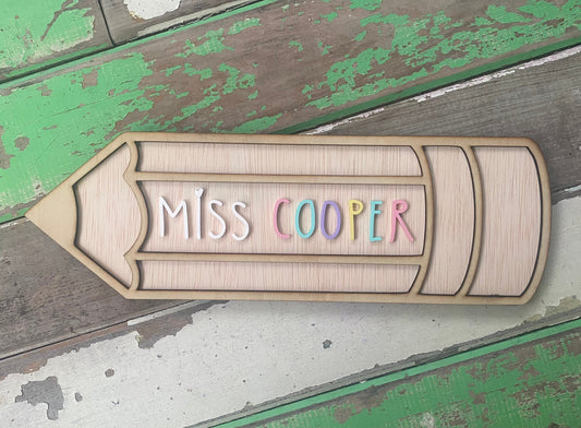 Teacher Pencil Name Sign/Teacher Appreciation Gift/Sign