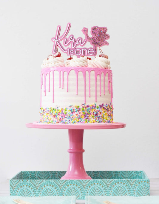 Personalised Glitter Fairy Acrylic Cake Topper