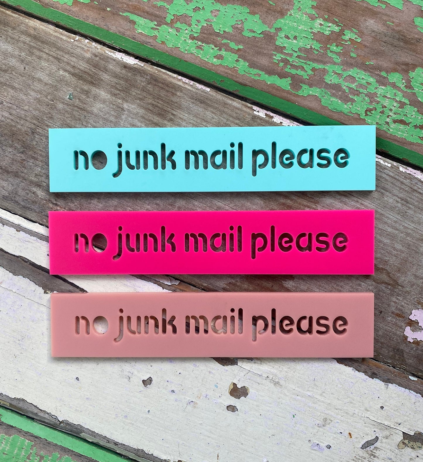 No junk mail please acrylic sign