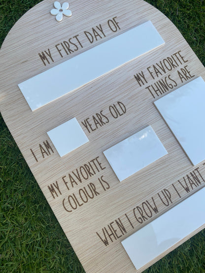 My First Day of School Board / Photo Prop