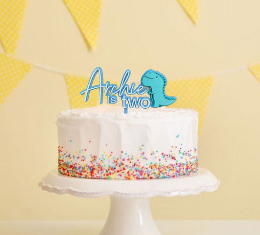 Personalised Dinosaur Acrylic Cake Topper