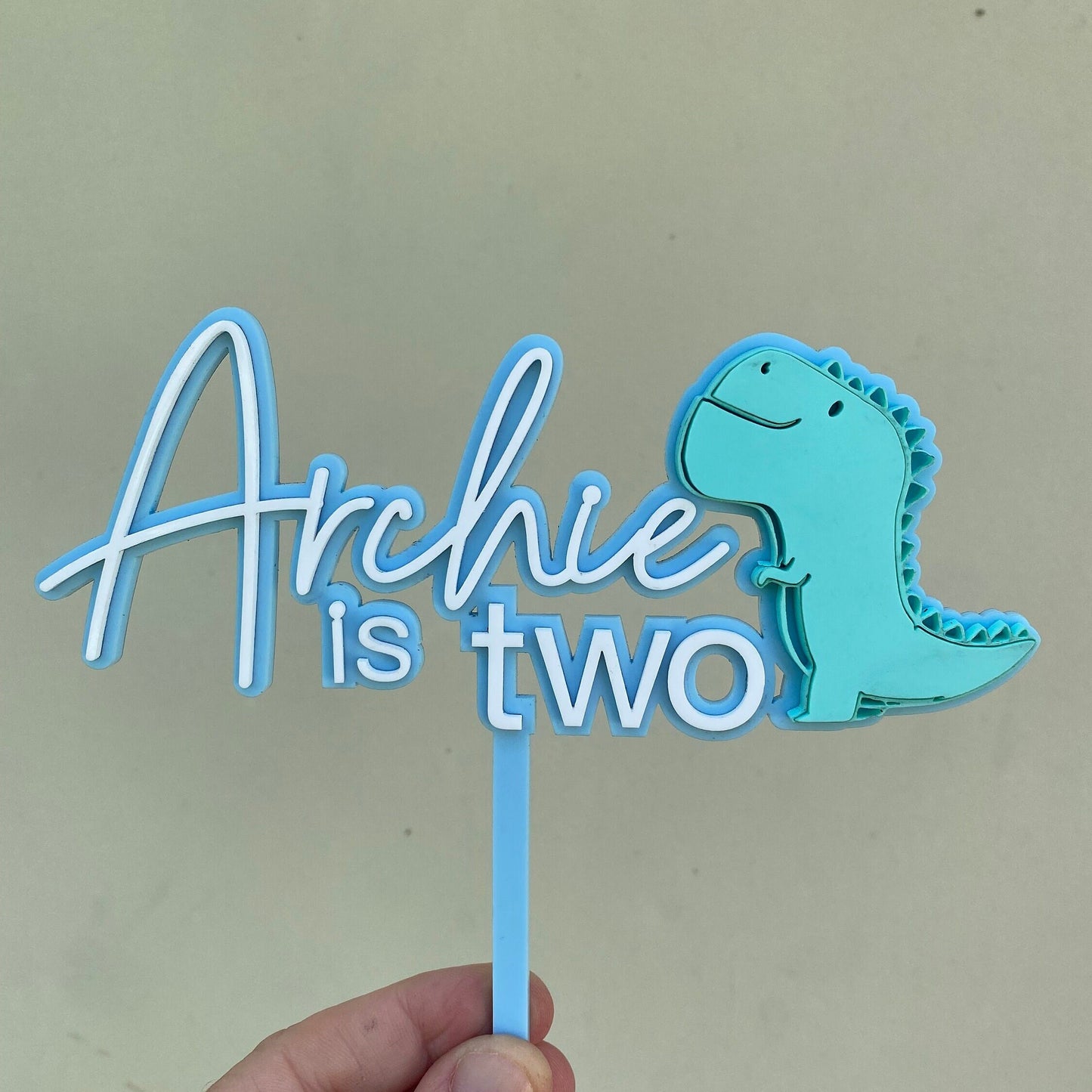 Personalised Dinosaur Acrylic Cake Topper