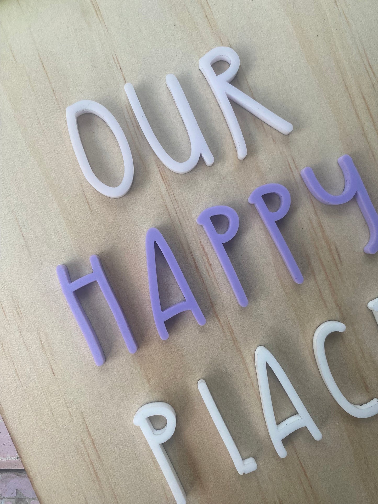 Our Happy Place  Wooden & Acrylic Sign