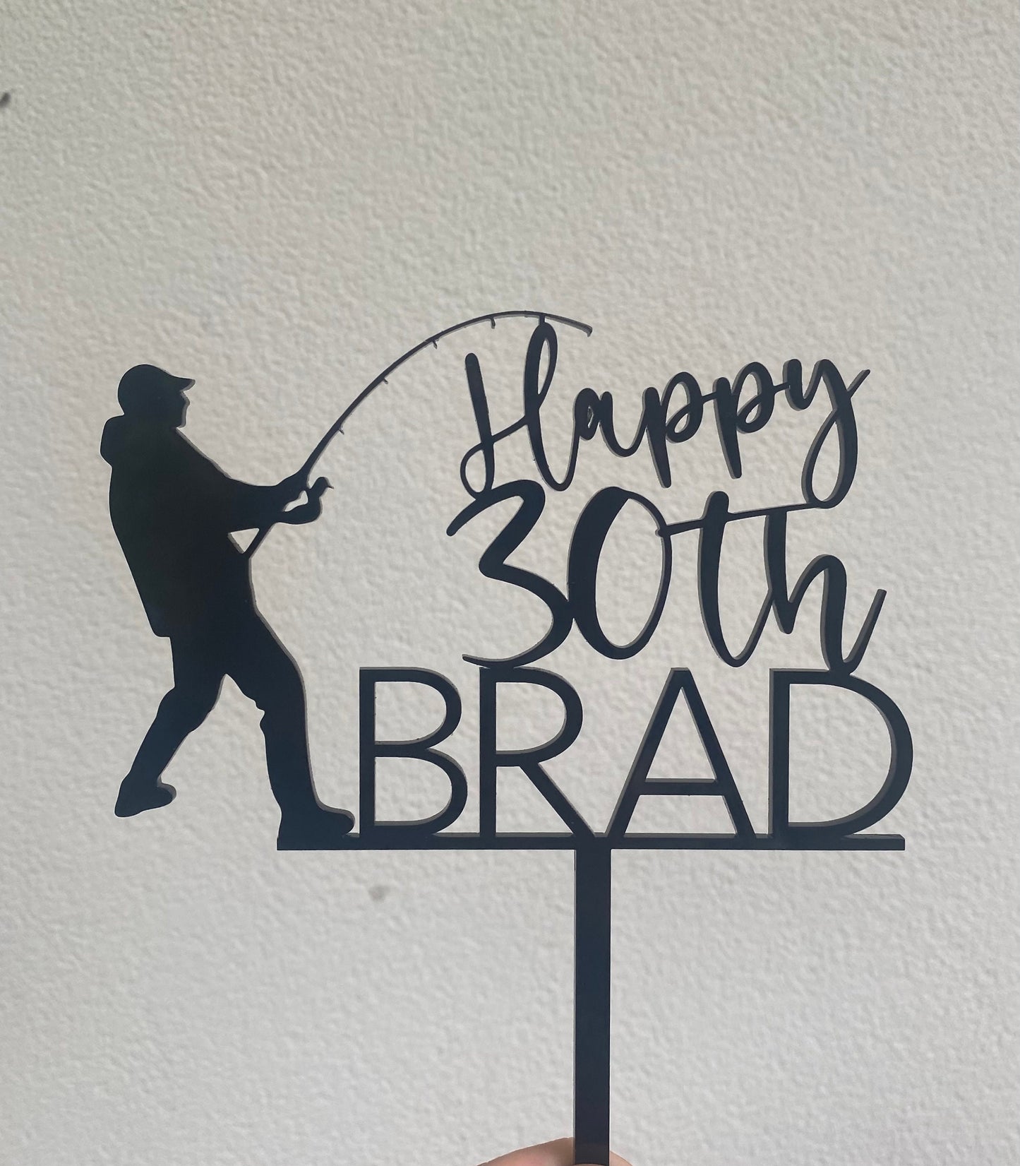 Personalised Acrylic Fisherman Cake Topper