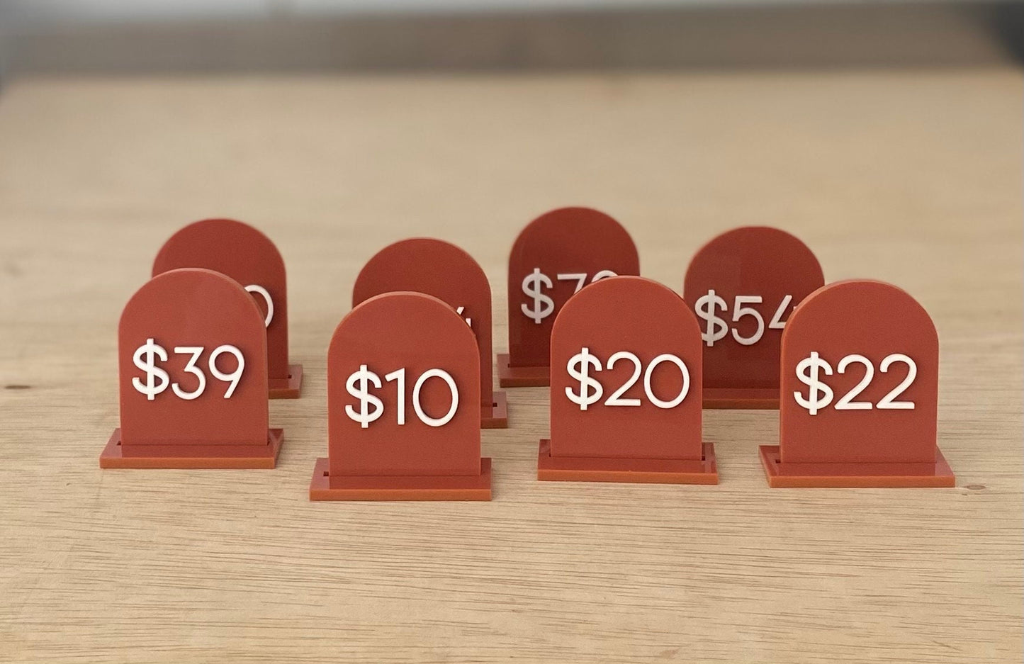 Acrylic Arch Price Tags with Stand