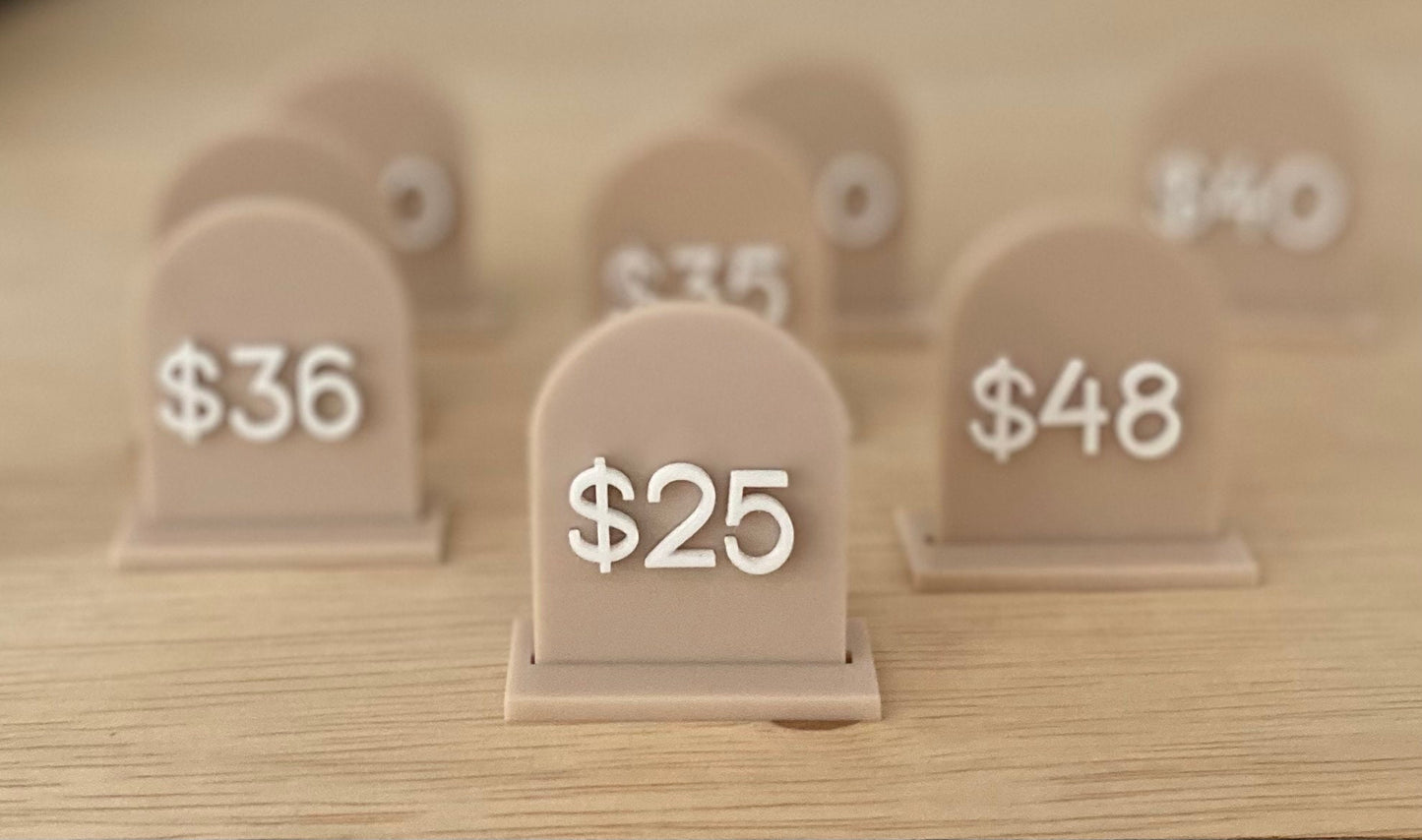 Acrylic Arch Price Tags with Stand