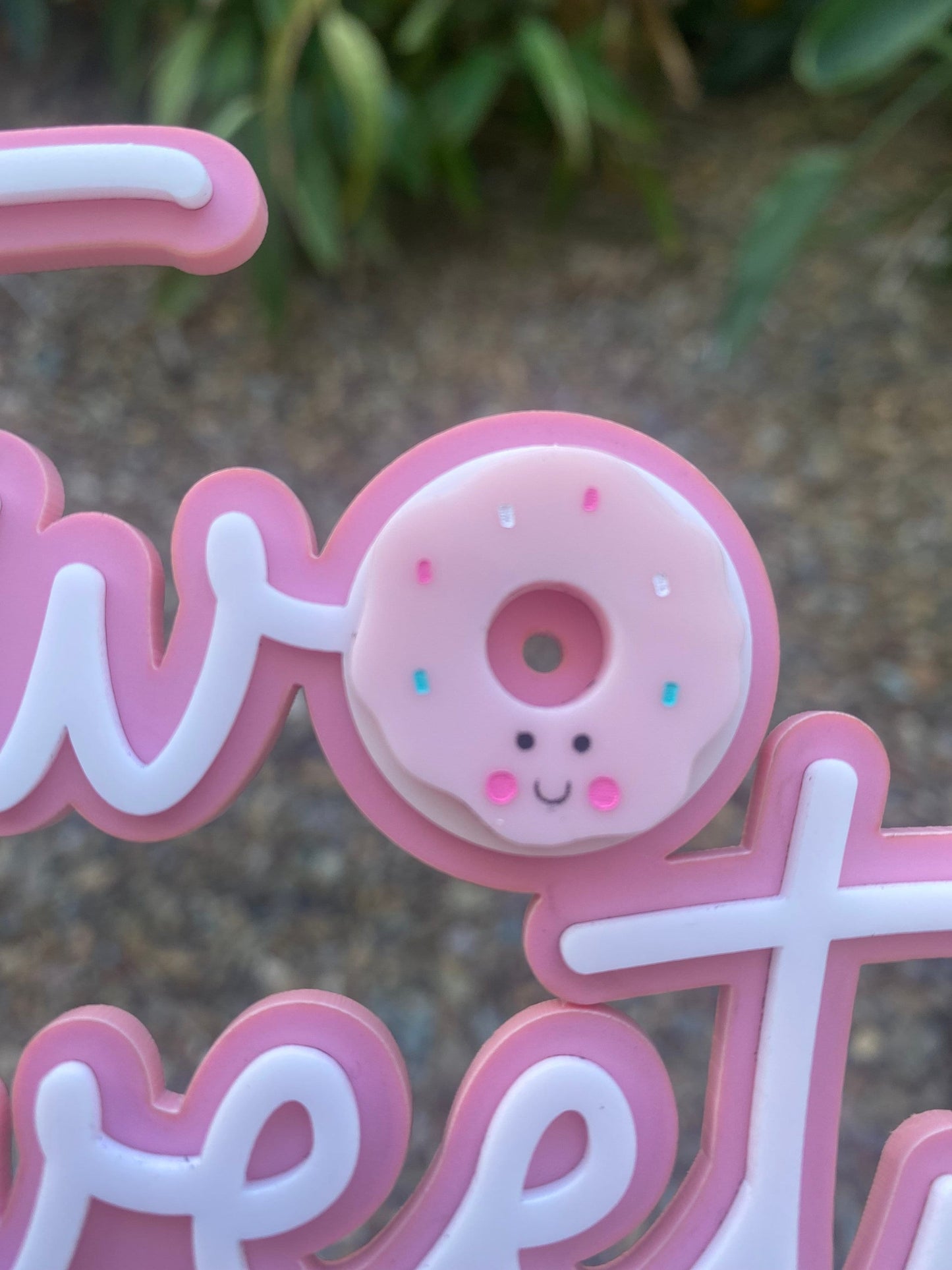 Sweet Two with Donut or Strawberry  Birthday Acrylic Cake Topper