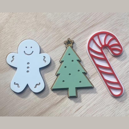 Personalised Wooden & Acrylic Christmas/Easter Box Decoration/ Names / Santa / Bunny/ Decoration Only