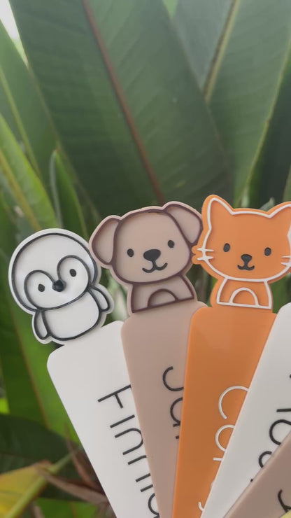 Animal Personalised Acrylic Book Mark