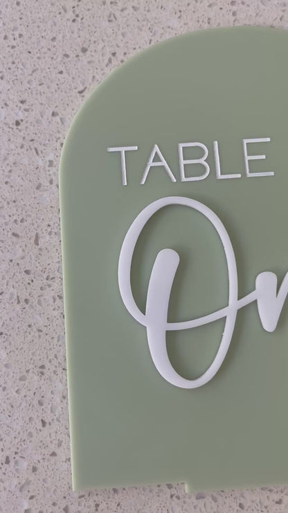 Arch Acrylic Table Numbers with Stand