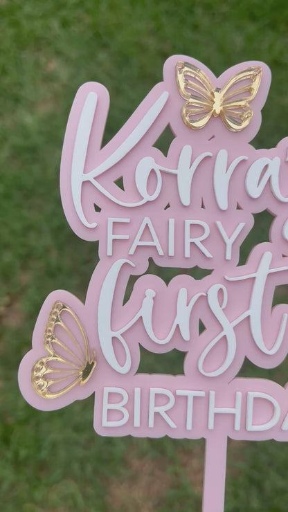 Personalised Fairy First Cake Topper