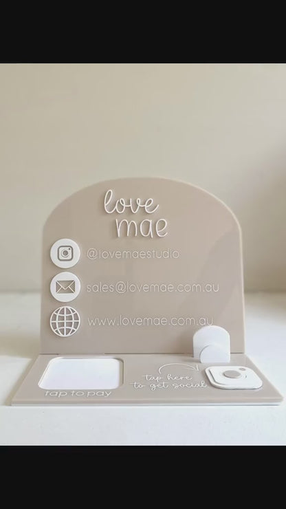 Custom Square/Apple Pay Reader and Business Card Holder with NFC Social Media Tap